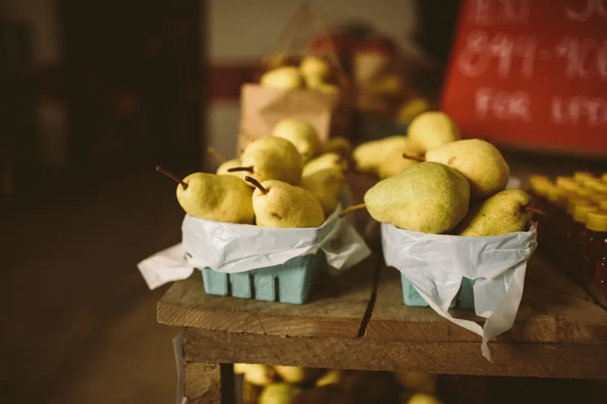 Pears on a table